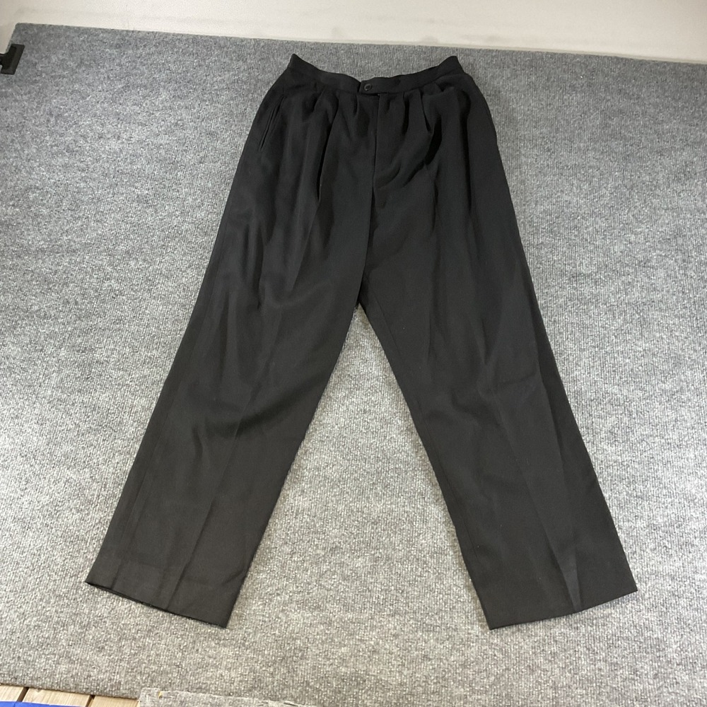 Worthington Vintage Black Pleated High Waisted Trousers Lined Dress Pants Sz 10